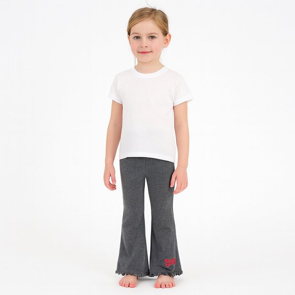 Hello Kitty Girls Grey Pants Joggers Pajamas Red Bow Size 7/8 - Picture 1 of 6